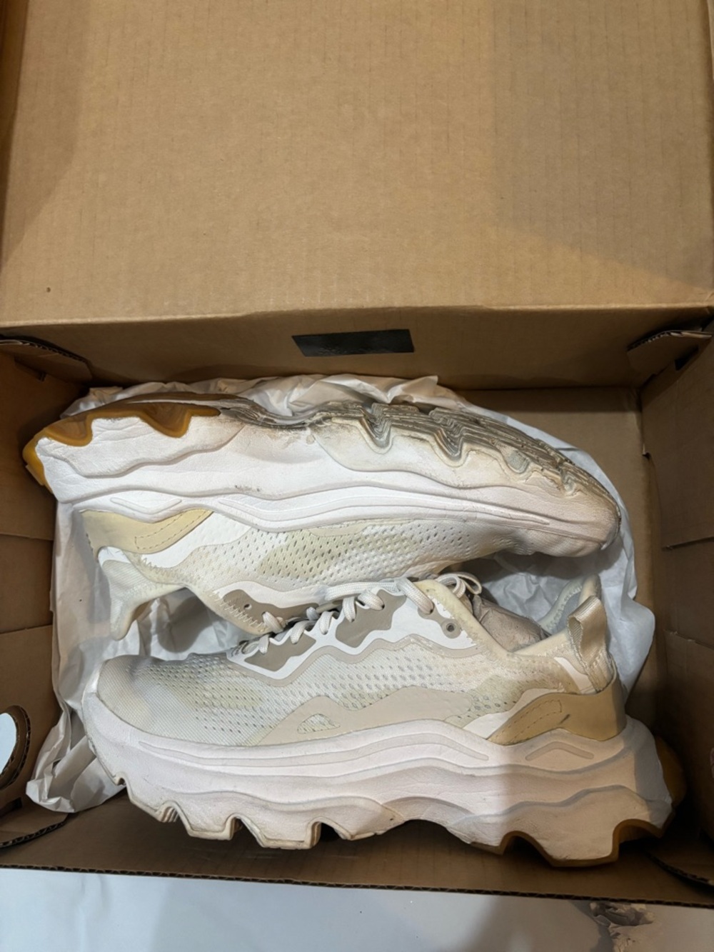 Sorel White and Chalk Women's Kinetic Breakthru Lace Sneakers - Picture 7 of 8